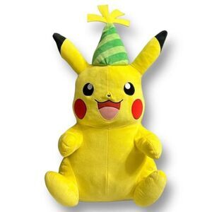 Pokémon Pikachu 25th Anniversary 24” Plush GameStop‎ Exclusive Party Hat Toy